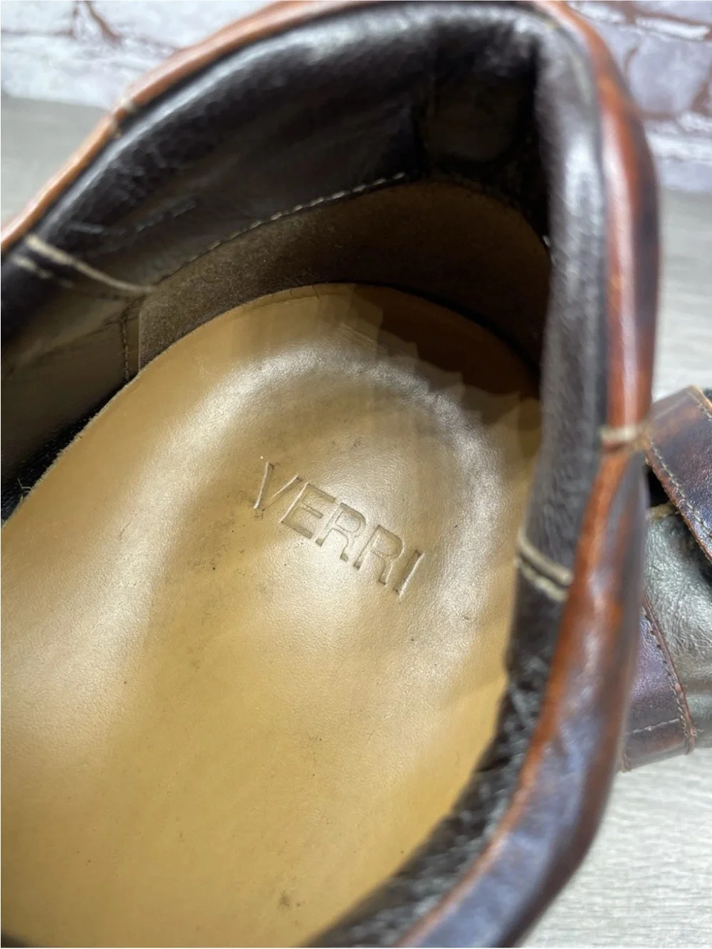 Bruno Verri Brown Leather Metallic Triple Strap Driving Loafer Shoes Men 42EU